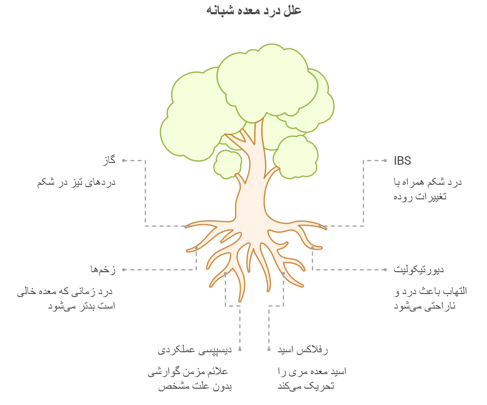 علل درد معده شبانه